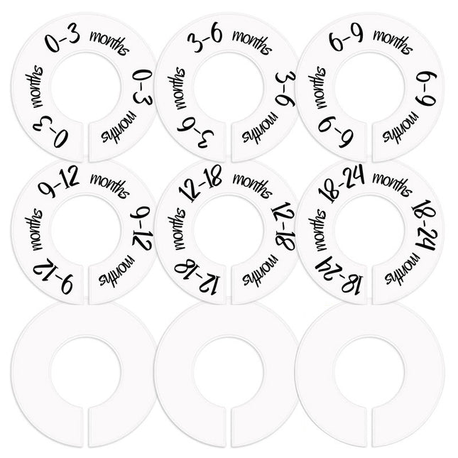 Cross-Border Hot-Selling Baby Clothing Wardrobe Size Circle Plastic Disc Partition with Monthly Outer Diameter 9 Suitable for 4cm Clothing Bars