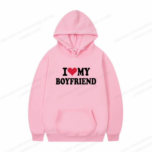 [Cross-border European Code] I Love Boyfriend Hoodie Men Fashion Hoodie