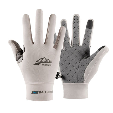 Outdoor Men's and Women's Cycling Gloves, Non-Slip, Wear-Resistant, Sun-Proof, Uv-Proof, Thin Touch-Screen Breathable Ice Silk Frisbee Gloves