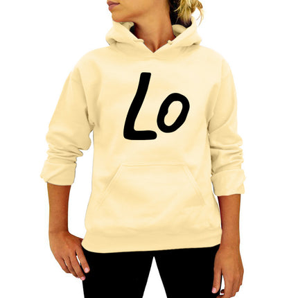 Ebay/wish Amazon Foreign Trade Cross-border LO Letter Printing Hooded Wear Autumn and Winter European and American Women's Jacket