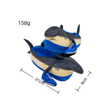 Funny Ai Shanhaijing Doll Shark Wooden Stick Man Doll Creative Cross-Border Spoof Plush Slippers
