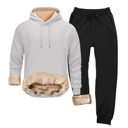 AliExpress cross-border autumn and winter new fleece-lined hooded sweater suit Europe and the United States leisure pullover hoodie foreign trade men's clothing