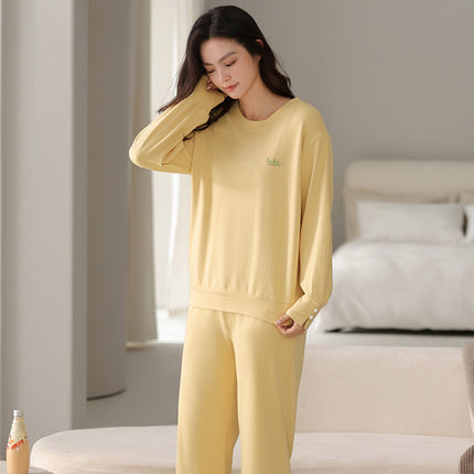 [50-Count Lycra Cotton] Women's Pajamas, Spring and Autumn Style, Pure Cotton Long-Sleeved 2026 New Model, Can Be Worn Outside, Home Wear Set, Winter