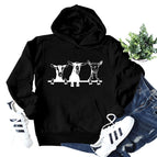 6801-Black Hoodie (White font) / S