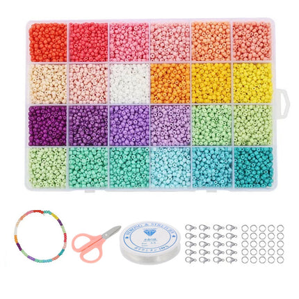 Color acrylic beads 24 grid baking varnish millet beads boxed handmade DIY necklace accessories materials