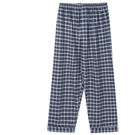 Large size men's pajamas spring and autumn pure cotton plus fat plus size 300kg fat people's home pants conventional thick