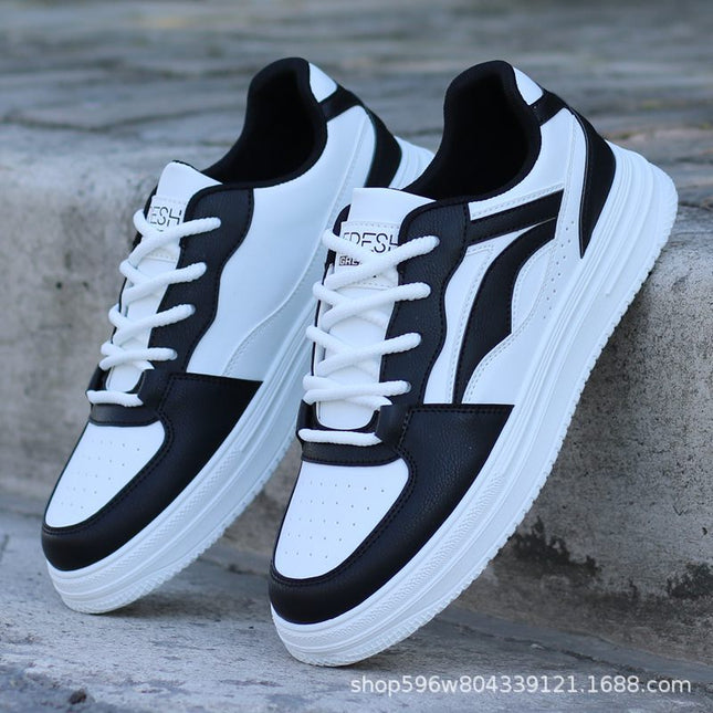 2024 Spring Trendy Brand Men's White Sneakers, Light Luxury Niche Thick-Soled Sports Casual Shoes, Men's Casual Versatile Breathable Sneakers