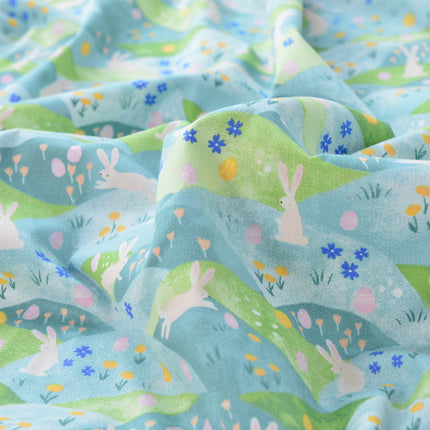 160cm Wide Pure Cotton Twill Fabric Cotton Baby Kidsren Baby Cartoon Cotton Fabric Wild Rabbit Group