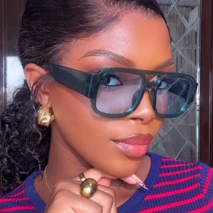Fashion Casual Double-Bridge Sunglasses 2025 New Sun Glasses Uv Protection Personality European and American Photo Influencer Sunglasses for Women