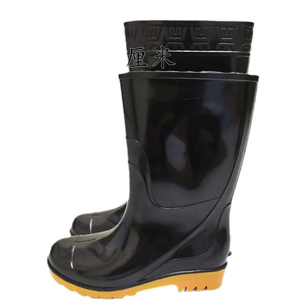 High-Top Rain Boots with Rubber Soles for Men, Durable Work Water Shoes, Non-Slip and Wear-Resistant Safety Shoes