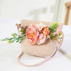 Pink artificial flower bouquet powder