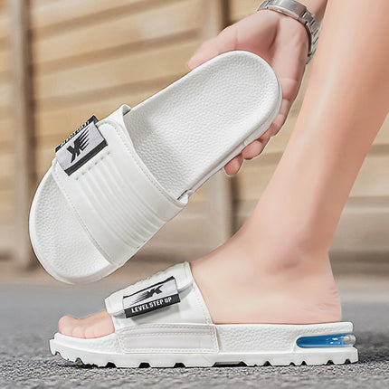 Slippers Men's Summer Fashion Outfit Trendy Air Cushion Slides Soft Sole Outdoor Beach Shoes Velcro Vietnamese Slippers