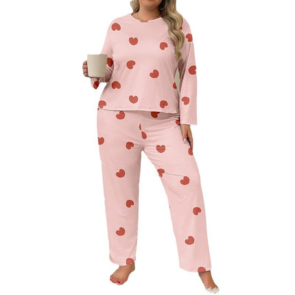 Cross-border Foreign Trade Autumn Milk Silk Pajamas Women's Home Clothes Plus Fatty Casual Long-sleeved Trousers suit Can Wear