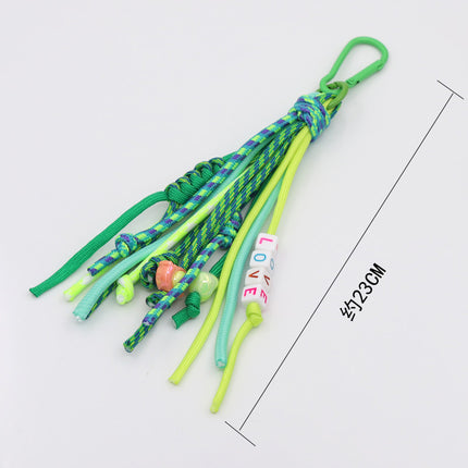 Cross-border Bohemian Style Keychain Women's Bag Hanging Ornaments Colorful Rope Tassel Car Pendant Fashionable Handmade Jewelry