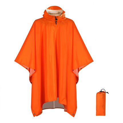 Outdoor Adult Poncho Raincoat for Hiking, Mountaineering, Fishing, Camping, Multifunctional 3-in-1 Tarp Ground Sheet Poncho