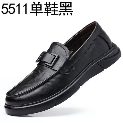 Autumn 2023 New Black Men's Business Casual Leather Shoes Men's Korean Style Youth Board Shoes Lace Breathable Men's Shoes
