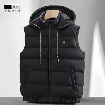 Factory Direct supply graphene electric heating hooded vest intelligent temperature control charging heating vest men and women winter cold-proof