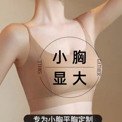 [Kaka Invisible Clothes] Small Breasts Look Bigger, Seamless Intimates, Pull-Up, No Empty Cup Bra, Halter Straps, Beautiful Back