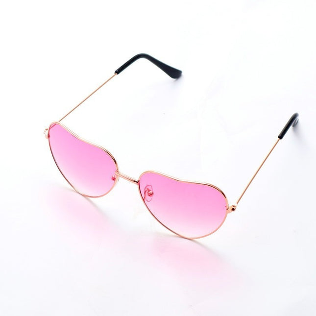 Heart Shape Fashion Sunglasses Retro Love Ocean Sunglasses Party Glasses Metal Heart Sunglasses