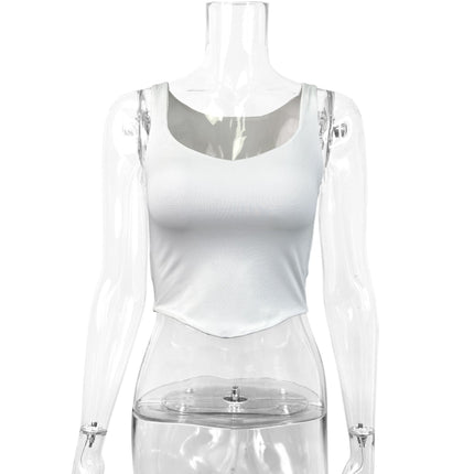 2025 Cross-border New Summer High-end U-collar Sling Slim Inner Wear European and American Sexy Outer Wear Beautiful Back Small Vest
