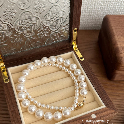 New Product: Shi Jia Strong Luster Pearl Necklace, Niche Light Luxury Minimalist Style Women's Necklace with Magnetic Clasp Design