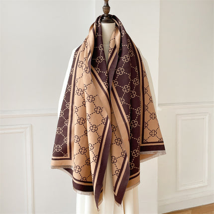 Scarf Women's Winter High-end Imitation Cashmere Office Air Conditioning Shawl All-match Trendy Brand Outer Thickened Warm Scarf