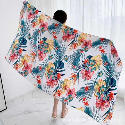 Ethnic Style Printed Silk Scarf Women's Seaside Travel Sun Protection Gauze Air Conditioning Warm Scarf Versatile Long Shawl
