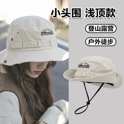 Mountaineering Hat Small Head Circumference Hat Women's Outdoor Camping Style Hiking Hiking Small Western Cowboy Hat Sun Protection Korean Version