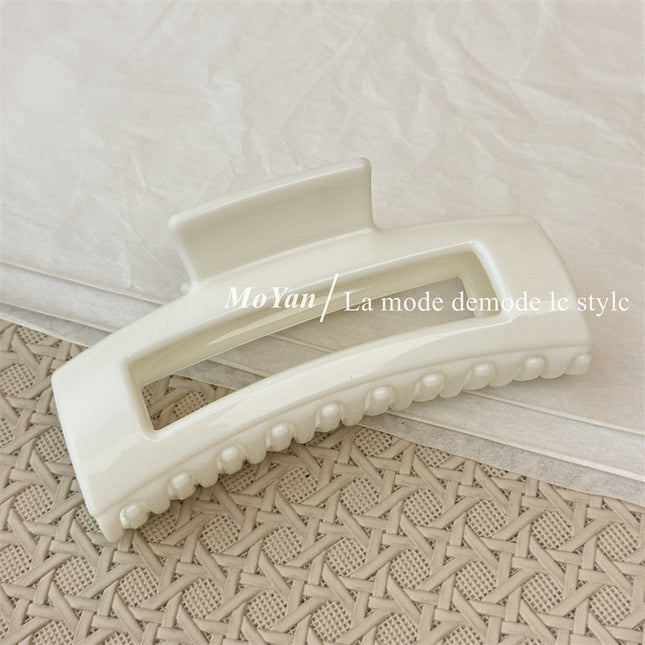 Korean-Style Simple Soft Silicone Hollow-Out Rectangular Hair Clip with a High-End Feel, Versatile and Gentle on Hair, Enhances Elegance