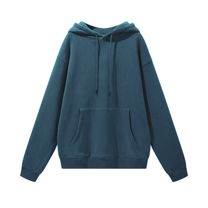 Men's Autumn and Winter 345g Pure Color Hoodie Thickeneded and Velvet Oversize Brushed Men's Hooded Sweatshirt Thickeneded and Warm