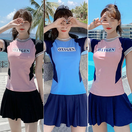 Swimsuit for Women 2025 New Split Skirt Style Slimming Look Conservative Swimming Pool Special Sports Boxer Anti-Exposure Swimsuit