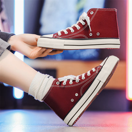 2026 Spring and Autumn New High-Top Canvas Shoes for Female Students, No Logo, Versatile Classic Style, Trendy Casual Sneakers