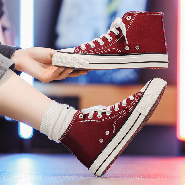 2026 Spring and Autumn New High-Top Canvas Shoes for Female Students, No Logo, Versatile Classic Style, Trendy Casual Sneakers