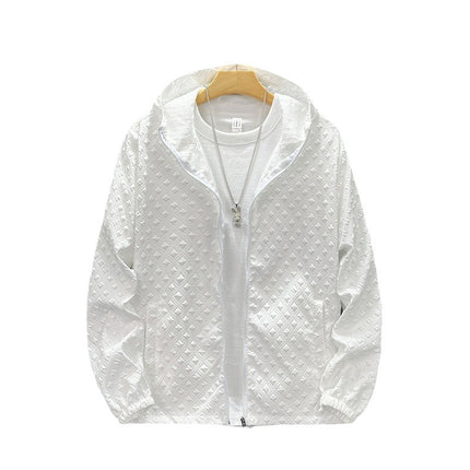 Summer Thin Jacquard Sunscreen Clothing Men's Outdoor Sports Fishing Skin Clothing Trendy Brand Ice Silk Sunscreen Clothing Men's