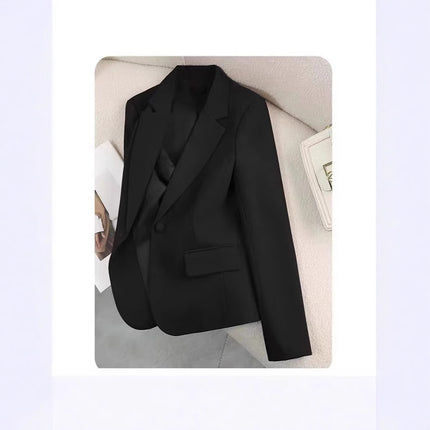 2025 Red Jacket Small Suit Top Simple Versatile Commuter Korean Style Amazon Wholesale Slim Fit Suit Long Sleeve