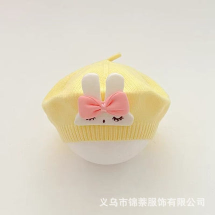 Spring and Autumn Korean Style Baby Boy and Girl Candy Color All-match Knitted Beret Children's Western Style Casual Wool Hat Paintler Hat