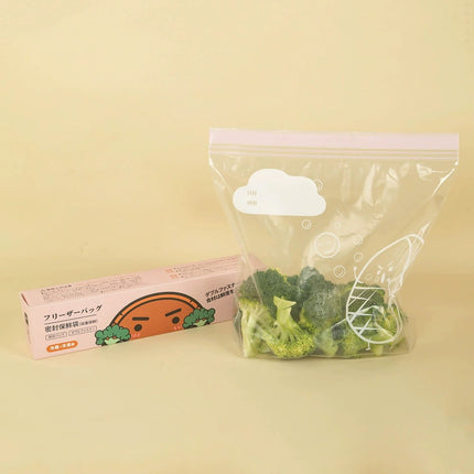 Carefully Selected Ready-Made Standing Double-Ribbed Fresh-Keeping Bags, Food-Grade Sealed Household Packaging Bags, Thickened Color Lip Ziplock Bags