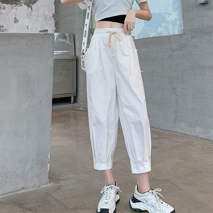 Loose Workwear Harem Pants Women's Spring New Style Leggings Nine-point Pants ins Green Bloomers Wide-leg Casual Pants