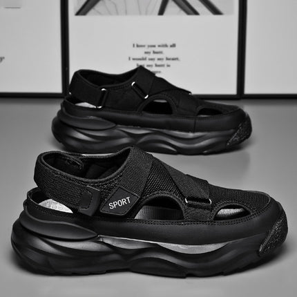 Hollow-Out Perforated Shoes, Summer Outdoor Sandals, New Style, Breathable Driving Shoes, Outdoor Men's Shoes, Closed-Toe Beach Sandals