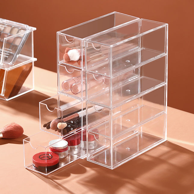 Transparent Acrylic Four-Layer Dust-Proof Storage Box Drawer-Type Multi-Functional Cosmetics Glasses Storage Box with Gap Storage
