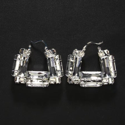 Cross-border European and American Earrings Niche Design Sense New Earrings Hong Kong Style Retro Ear Buckle Elegant Niche Exaggerated Earrings