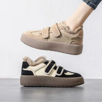 Z Student Dad Shoes 2024 New Thick-Soled Furry Plush Warm Versatile Cotton Shoes Casual Popular Skateboarding Winter Shoes