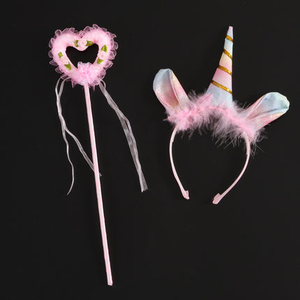 Halloween dress up angel wings props accessories Angel stick Angel headband head ring fairy stick Devil set 61