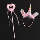 Pink Angel stick + unicorn headband / Free size