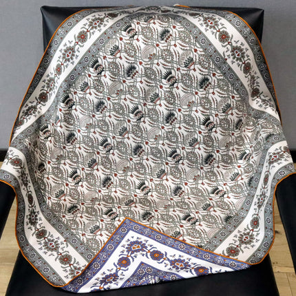 [Thistle Flower Story] Heavy Weightweight 18 Mumi Twill Silk Scarf Women's Mulberry Silk Double-Sided Printed Large Square Scarf Shawl