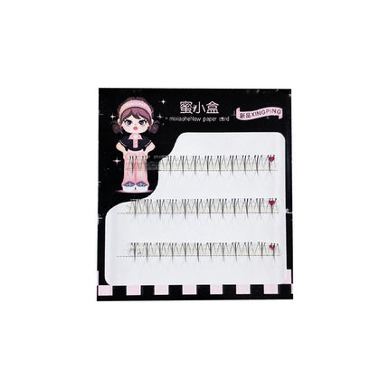No need to apply glue to the lower eyelashes! Wide stem glue-free small flame false eyelashes upper mirror natural transparent stem lower eyelashes