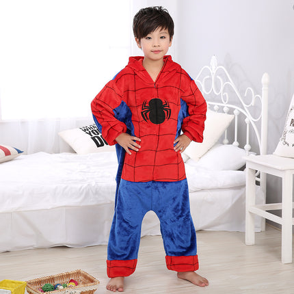 Autumn and Winter Flannel Children's Parent-Child Cartoon One-Piece Pajamas, Tigger Thickened Fabric Toilet Version