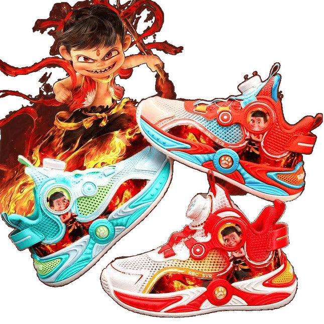 Boys' Shoes 2025 Summer New Single Mesh Breathable Children's Sports Shoes Nezha Same Style Boys' Running Shoes