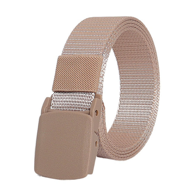 Security check nylon thin belt women and men plastic buckle outdoor sports students wholesale casual pants belt cross-border