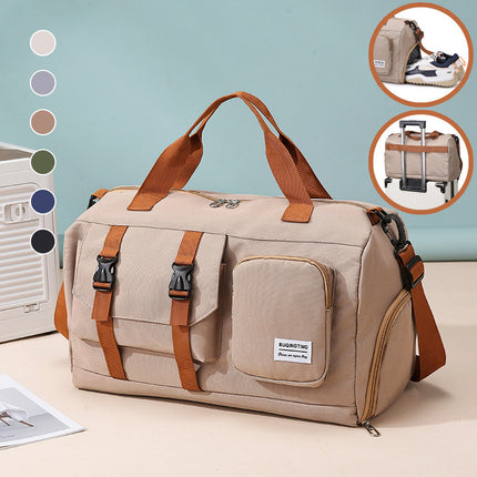 New Sports Fitness Bag Simple Casual Oxford Cloth Lightweight Portable Travel Bag Dry and Wet Separate Boarding Luggage Bag